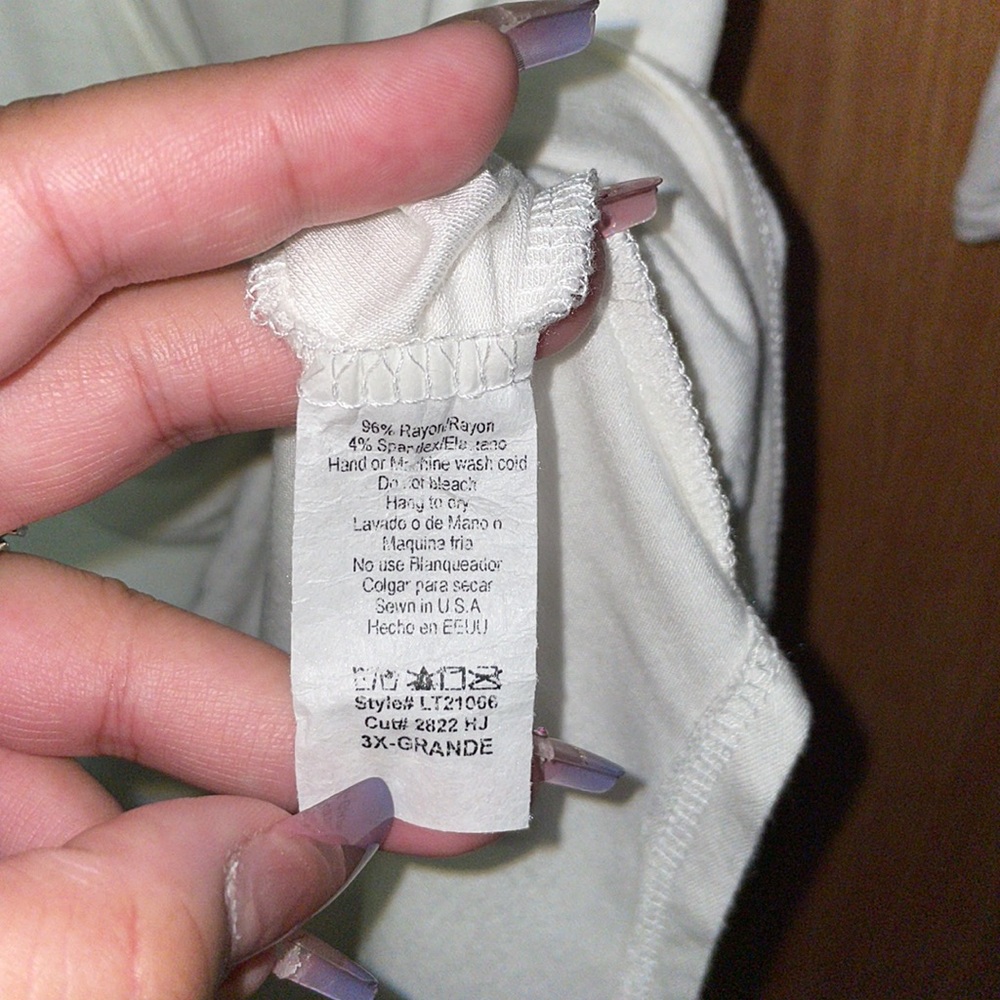 Lilian Hi-Lo Blouse - White - Size 3X - Picture 7 of 10